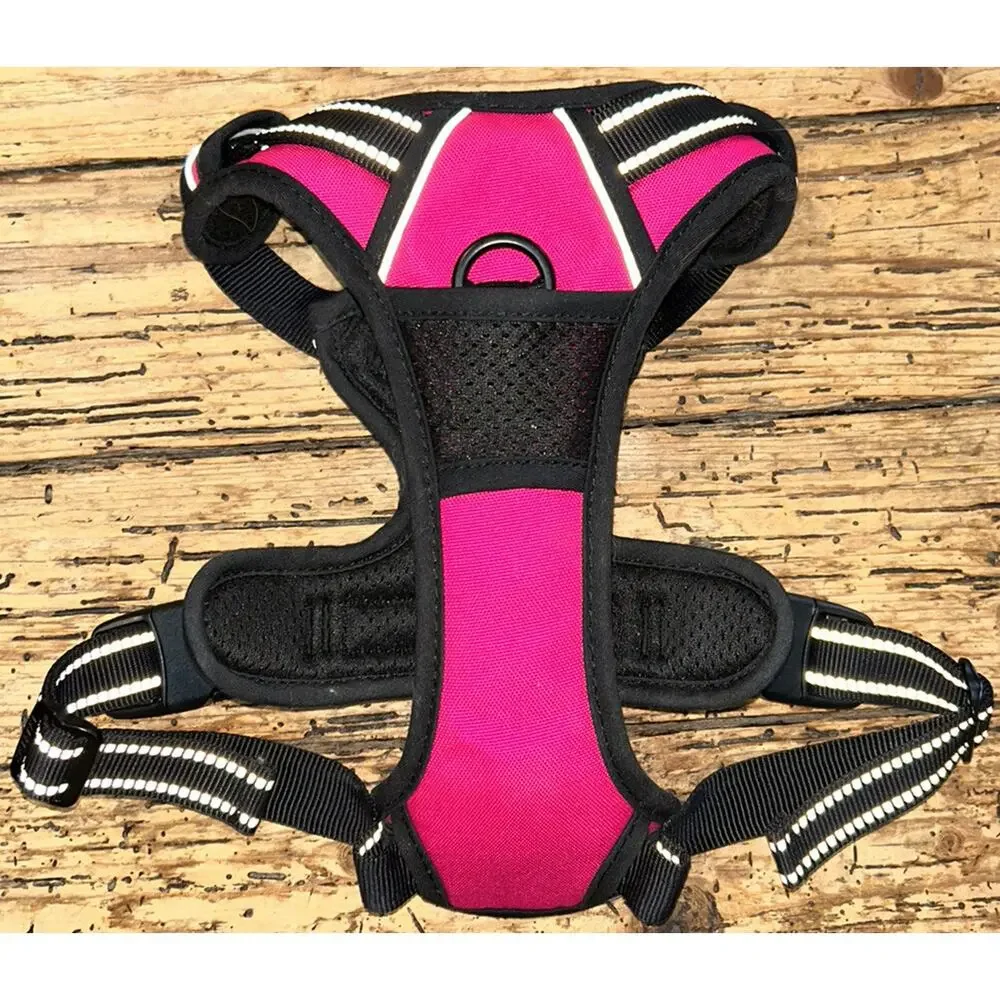 BarkBay Adjustable No-Pull Dog Harness Reflective Pink/Black Size L